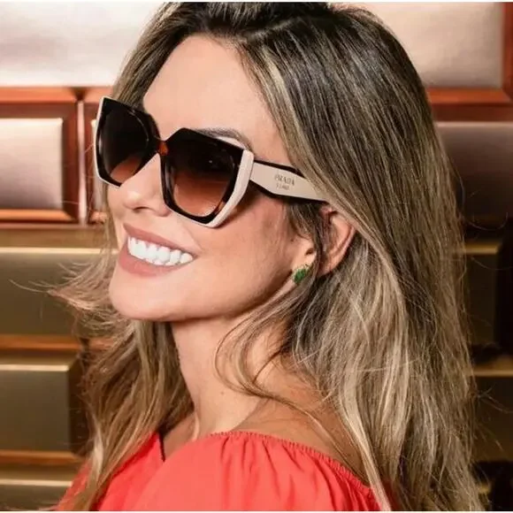 Prada Sunglasses Cateye PR 15WS 01R0A6 Tortoise Powder Pink Brown AUTHENTIC - Picture 5 of 7